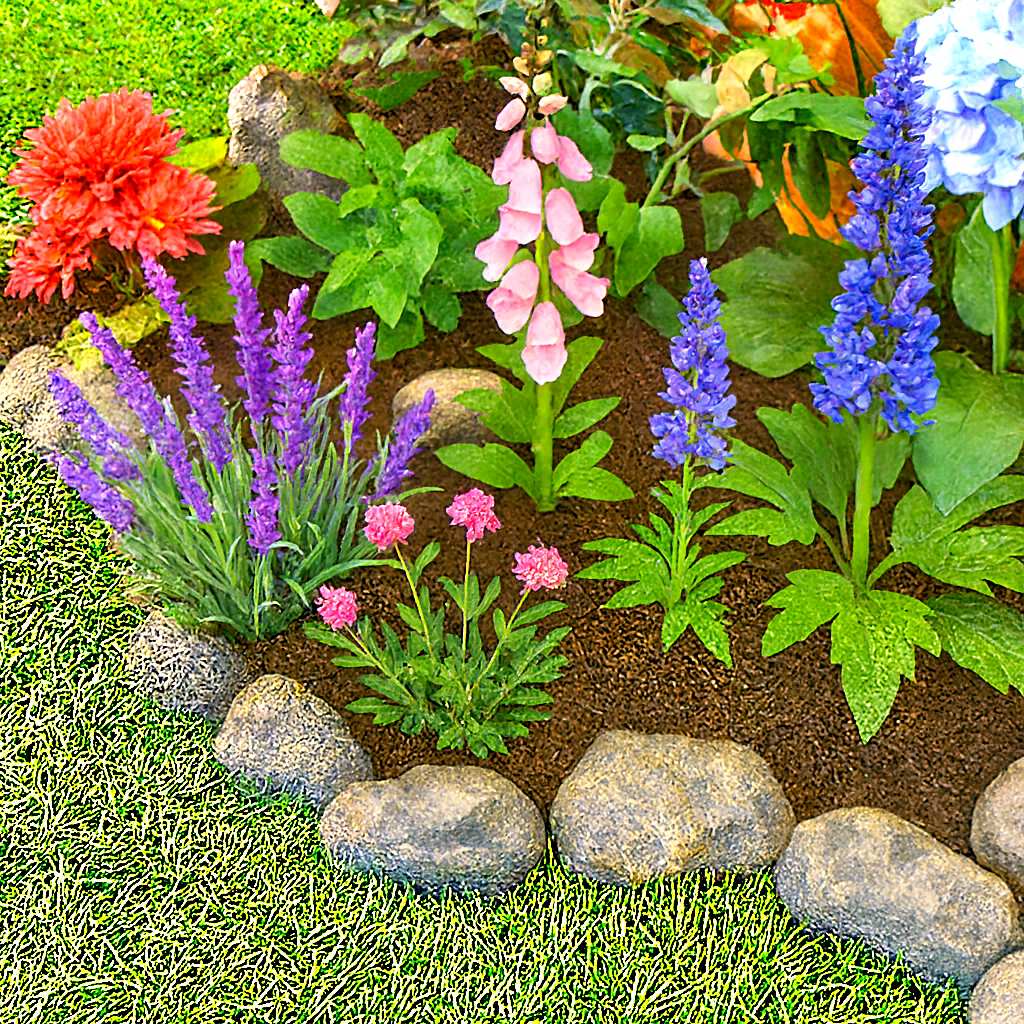 14-Piece Stone Garden Edging Set for Rockery & Landscape Borders