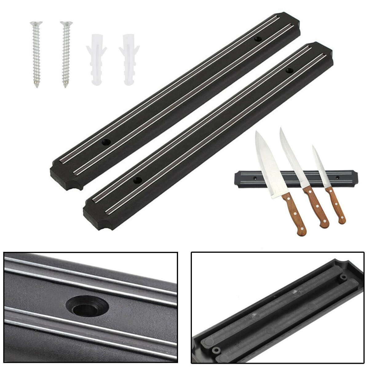 Magnetic Knife Holder Wall Mount — Strong Kitchen Strip, 20cm / 33cm / 55cm