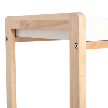 Bamboo & MDF Kitchen Trolley with 3 Shelves — 74.5cm, Rolling Storage Cart
