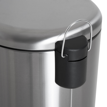 30L Stainless Steel Pedal Bin — Removable Inner Bucket, Black & Silver
