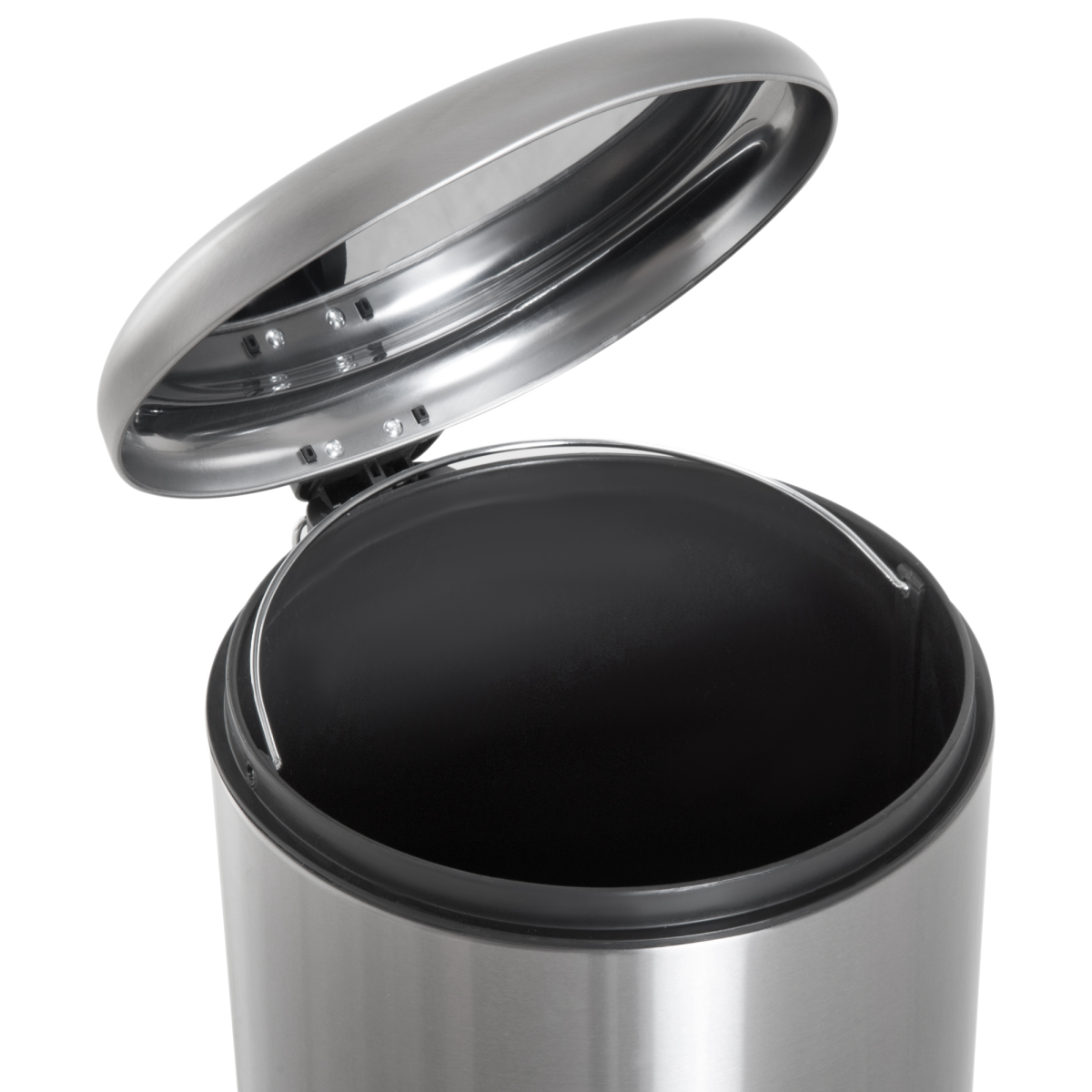 30L Stainless Steel Pedal Bin — Removable Inner Bucket, Black & Silver
