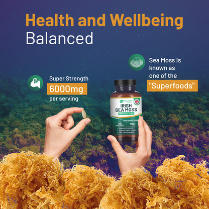 Irish Sea Moss Tablets 6000mg High Strength | 120 Vegan Tablets (UK Made)