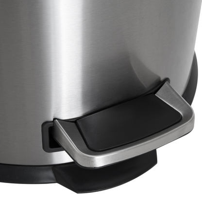 30L Stainless Steel Pedal Bin — Removable Inner Bucket, Black & Silver