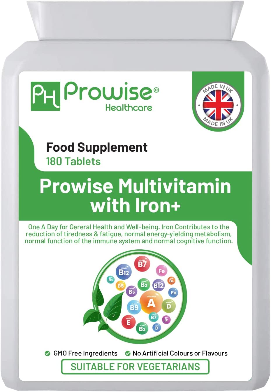 Prowise Healthcare Multivitamins & Iron+ 180 Tablets - Essential Daily Supplement