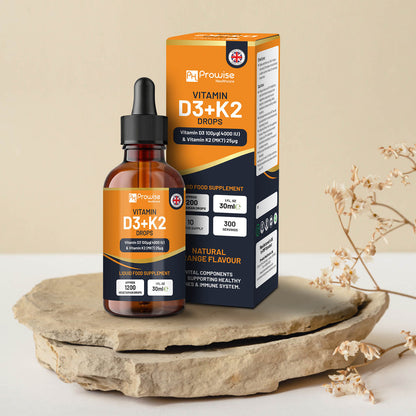 Vitamin D3 4000IU + K2 MK7 25µg Orange Liquid Drops (30ml) | High Strength
