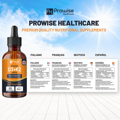Vitamin D3 4000IU + K2 MK7 25µg Orange Liquid Drops (30ml) | High Strength