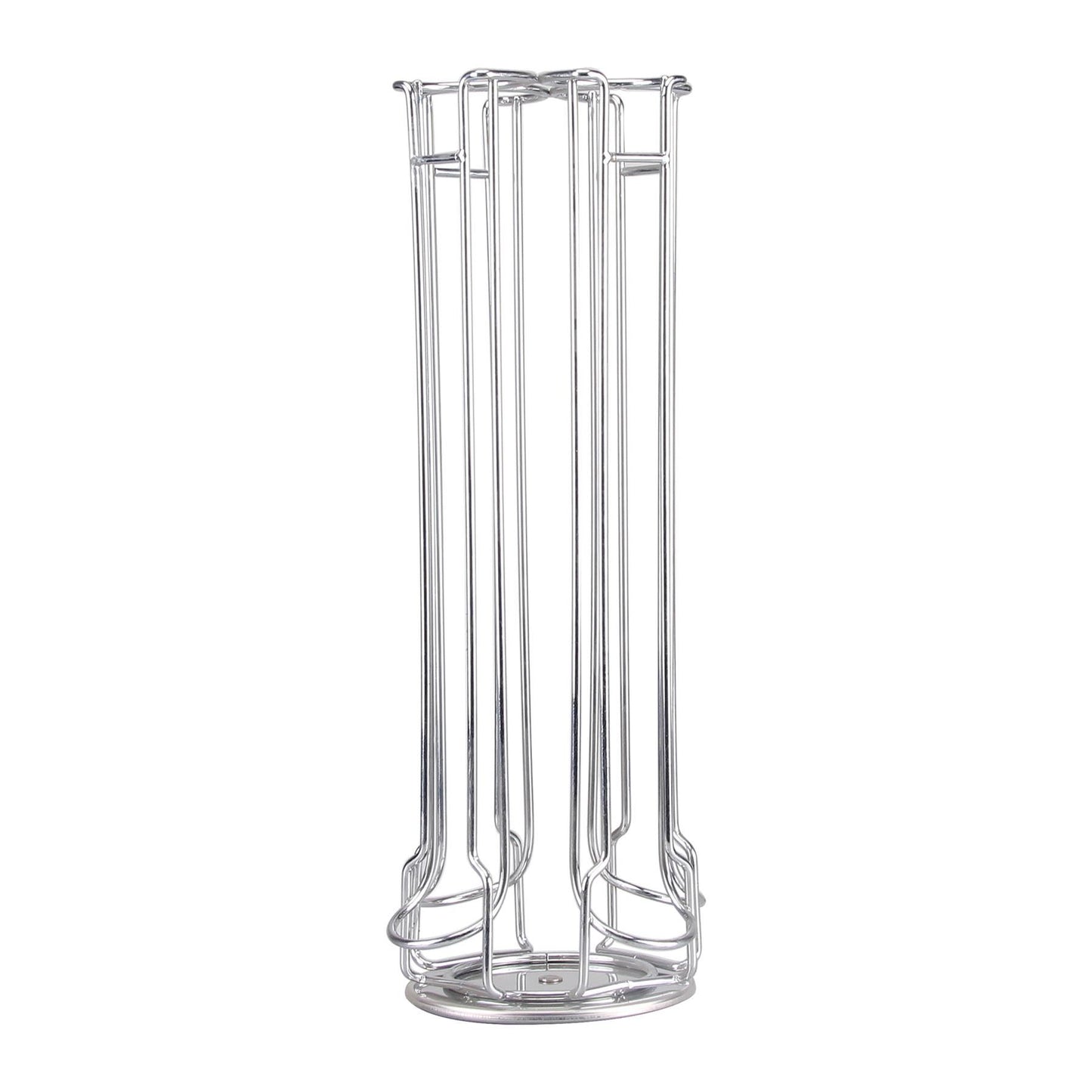 32-Capsule Revolving Coffee Pod Holder — Rotating Chrome Stand for Espresso Capsules