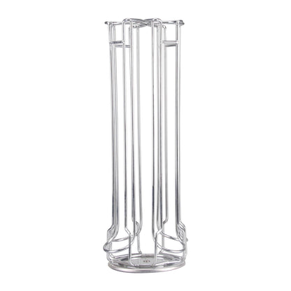 32-Capsule Revolving Coffee Pod Holder — Rotating Chrome Stand for Espresso Capsules