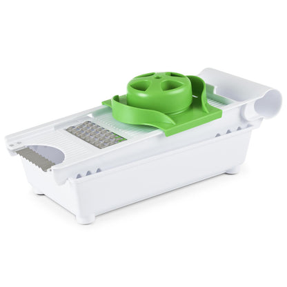 6-in-1 Multi-Grater & Slicer — 5 Interchangeable Blades, Food Holder & Safety Pusher