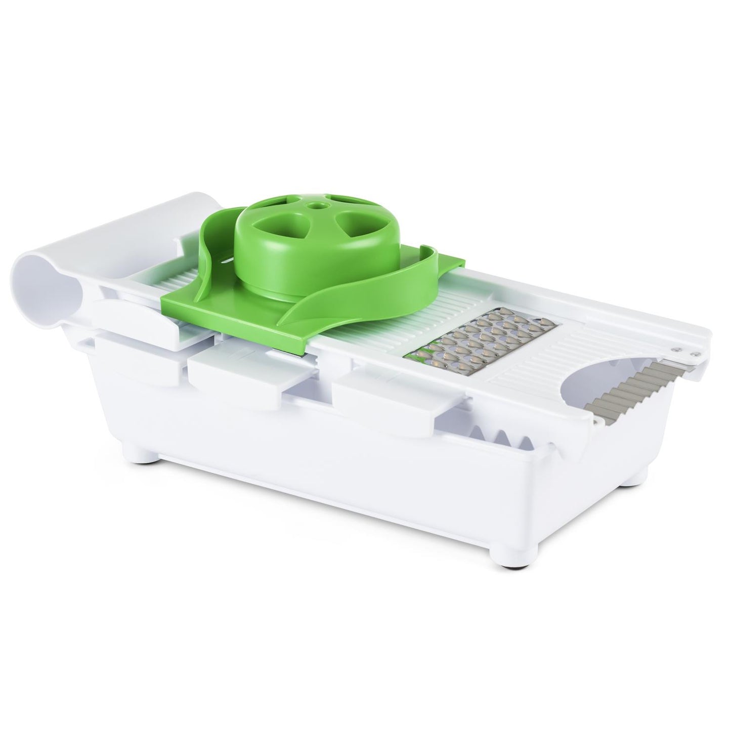 6-in-1 Multi-Grater & Slicer — 5 Interchangeable Blades, Food Holder & Safety Pusher