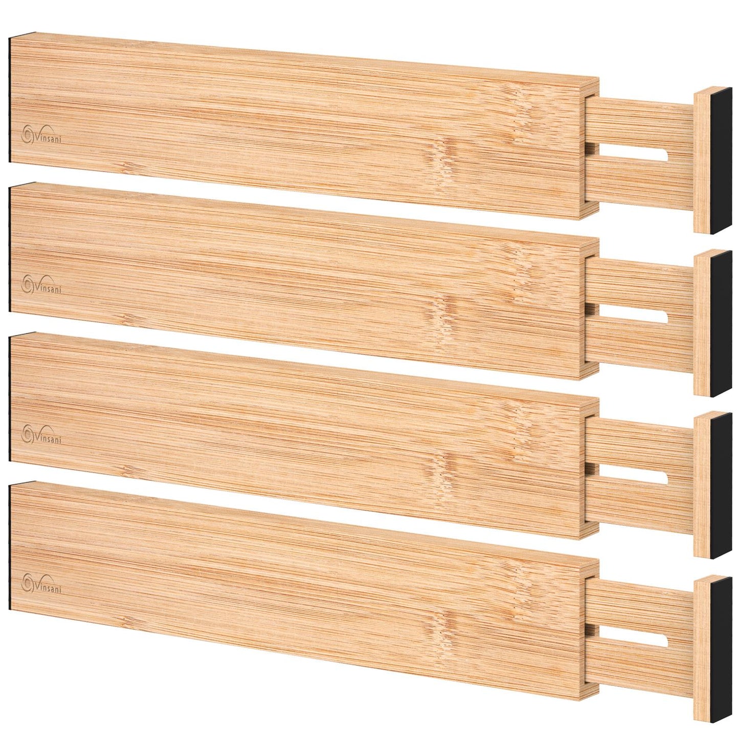 Bamboo Drawer Dividers — Adjustable Organiser Separators for Kitchen, Bedroom & Office
