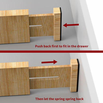 Bamboo Drawer Dividers — Adjustable Organiser Separators for Kitchen, Bedroom & Office