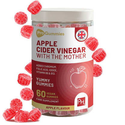 Apple Cider Vinegar Gummies with The Mother 1000mg (60) | Vegan