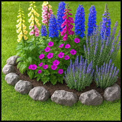 14-Piece Stone Garden Edging Set for Rockery & Landscape Borders